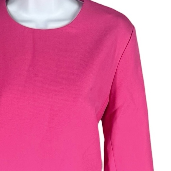 Tuckernuck Hot Pink Feather Trim Mod Mini Dress Party Cocktail M NWT - Picture 4 of 10